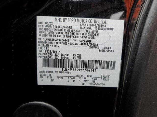 1LNHM86S92Y706141 - 2002 LINCOLN LS 黑色 照片 12