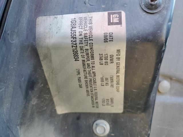 1G8AJ55F37Z126834 - 2007 SATURN ION LEVEL BLUE photo 12