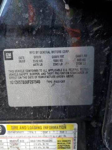 1G1ZK57B38F297949 - 2008 CHEVROLET MALIBU LTZ შავი ფოტო 12