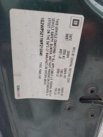 1G2WP5211WF213946 - 1998 PONTIAC GRAND PRIX მწვანე ფოტო 12