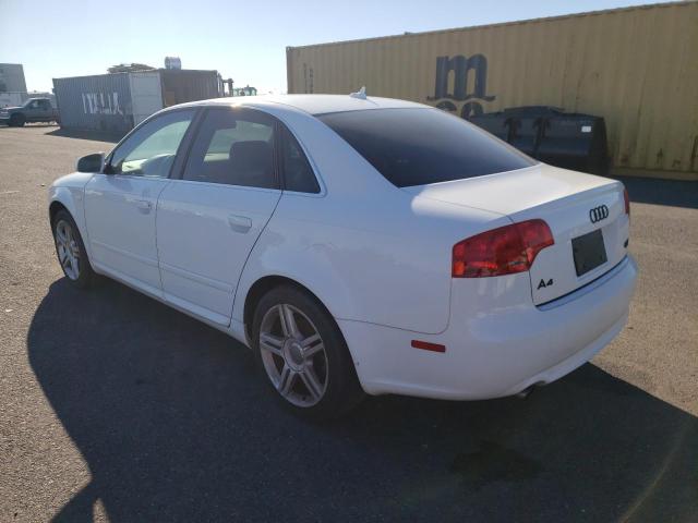 WAUDF78E08A054975 - 2008 AUDI A4 WHITE photo 2