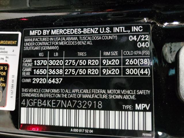 4JGFB4KE7NA732918 - 2022 MERCEDES-BENZ GLE 350 4M BLACK photo 13