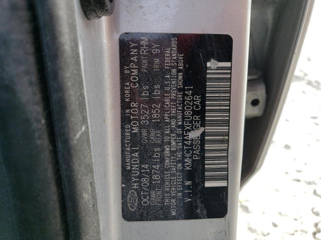 KMHCT4AEXFU802641 - 2015 HYUNDAI ACCENT SILVER photo 12