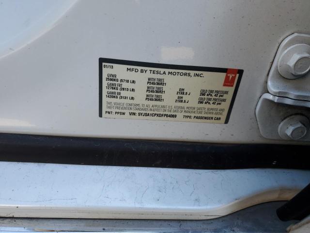 5YJSA1CPXDFP04069 - 2013 TESLA MODEL S თეთრი ფოტო 12