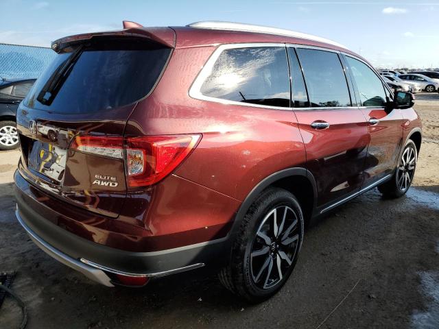 5FNYF6H00NB000145 - 2022 HONDA PILOT ELIT BURGUNDY photo 3