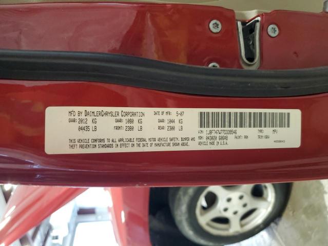 1J8FT47W77D339546 - 2007 JEEP COMPASS RED photo 14
