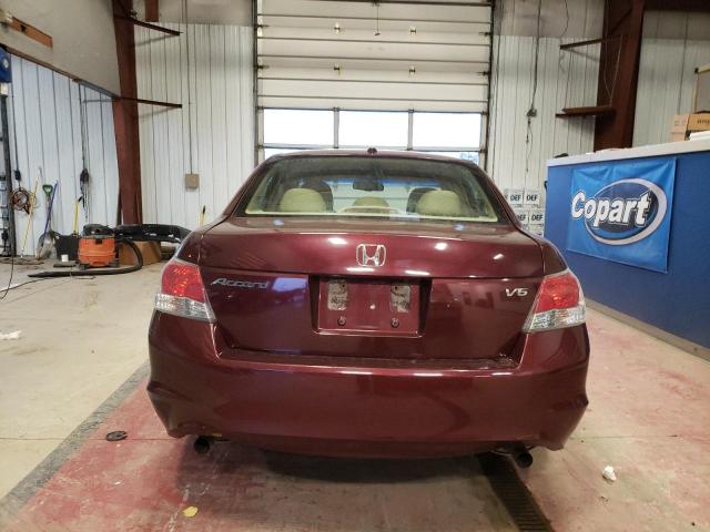 1HGCP36828A030924 - 2008 HONDA ACCORD EXL BURGUNDY photo 6