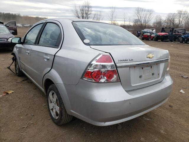 KL1TD56688B070900 - 2008 CHEVROLET AVEO BASE SILVER photo 2