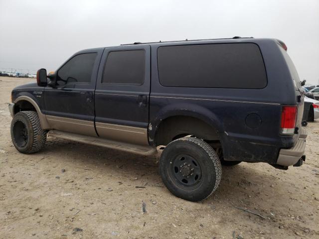 1FMSU43F51EB23801 - 2001 FORD EXCURSION BLUE photo 2