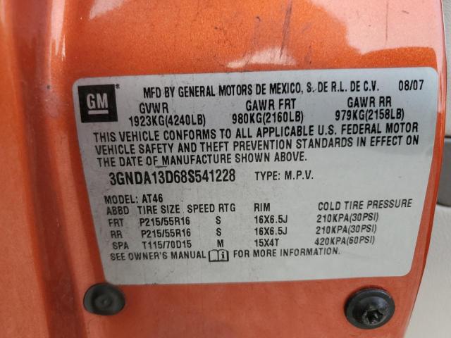 3GNDA13D68S541228 - 2008 CHEVROLET HHR LS ORANGE photo 12