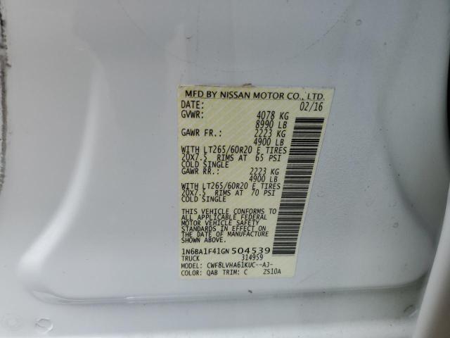 1N6BA1F41GN504539 - 2016 NISSAN TITAN XD S WHITE photo 12