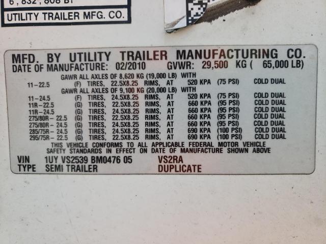 1UYVS2539BM047605 - 2011 UTILITY 3000R თეთრი ფოტო 10