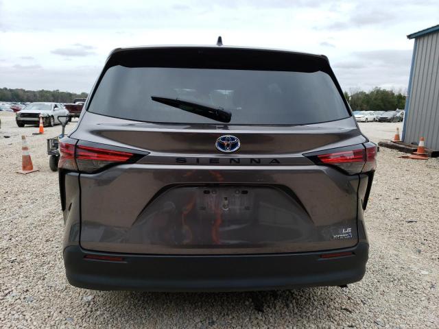 5TDKRKEC3NS107934 - 2022 TOYOTA SIENNA LE GRAY photo 6