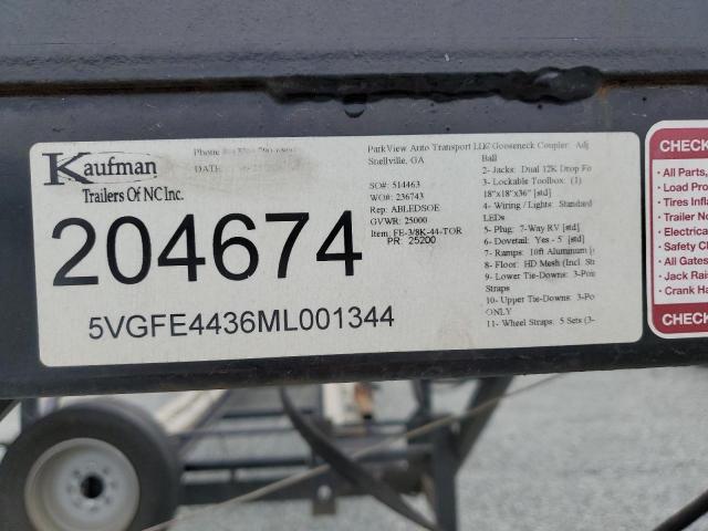 5VGFE4436ML001344 - 2021 KAUFMAN CAR HAULER BLACK photo 10