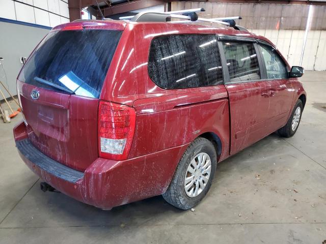 KNDMG4C76E6539708 - 2014 KIA SEDONA LX RED photo 3