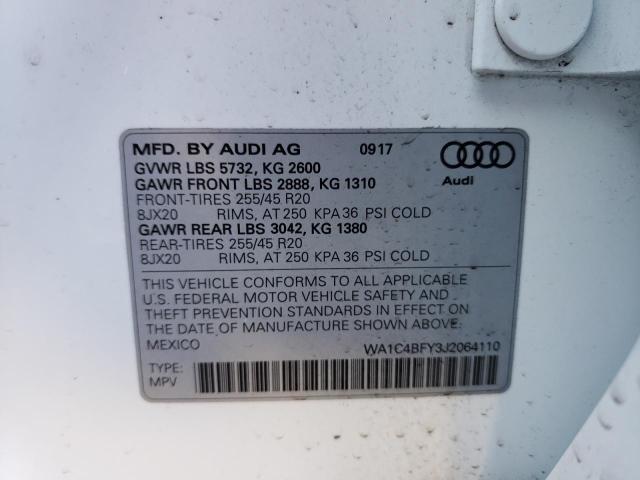 WA1C4BFY3J2064110 - 2018 AUDI SQ5 PRESTI WHITE photo 13