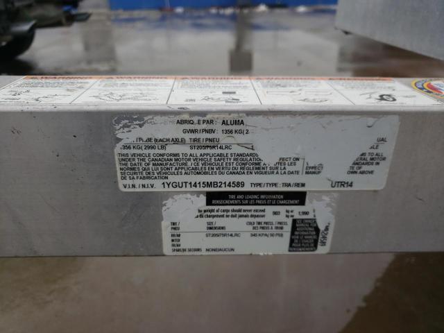 1YGUT1415MB214589 - 2021 ALUM TRAILER SILVER photo 10