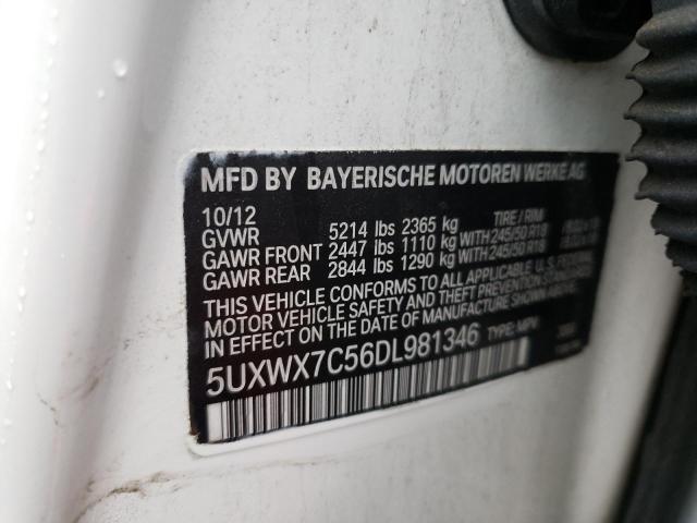 5UXWX7C56DL981346 - 2013 BMW X3 XDRIVE3 WHITE photo 14