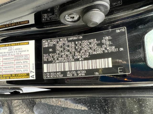 JTJBM7FX5A5015394 - 2010 LEXUS GX 460 BLACK photo 10