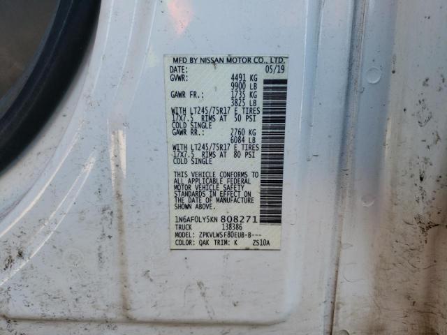 1N6AF0LY5KN808271 - 2019 NISSAN NV 2500 S WHITE photo 13