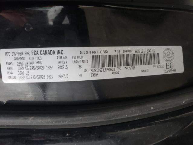 2C4RC1GG3JR289633 - 2018 CHRYSLER PACIFICA L BLACK photo 13