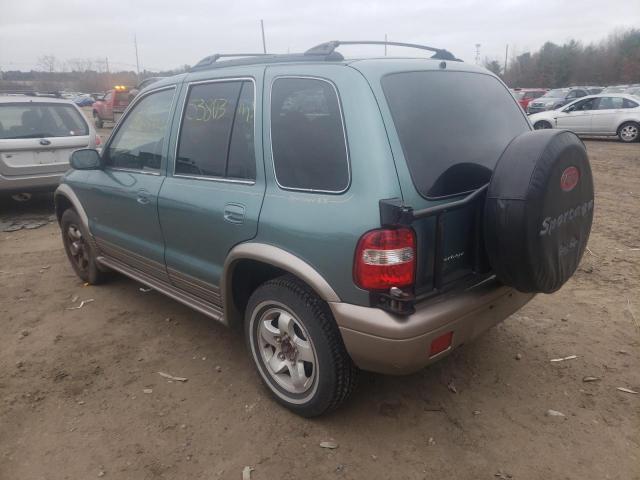 KNDJA723815058461 - 2001 KIA SPORTAGE GREEN photo 2