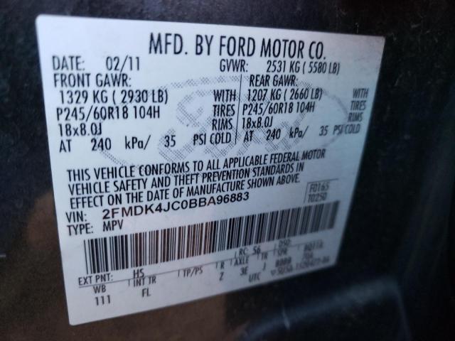 2FMDK4JC0BBA96883 - 2011 FORD EDGE SEL BROWN photo 14