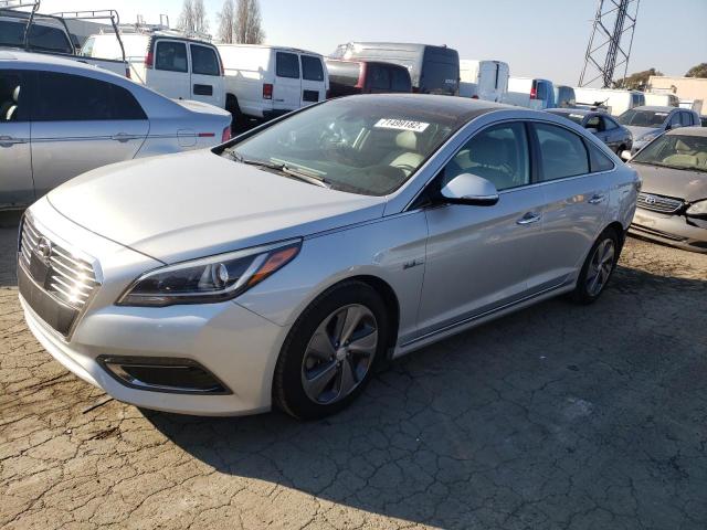 KMHE34L16HA054834 - 2017 HYUNDAI SONATA HYB SILVER photo 1