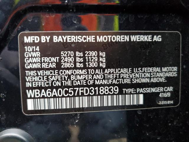 WBA6A0C57FD318839 - 2015 BMW 640 I GRAN CHARCOAL photo 12