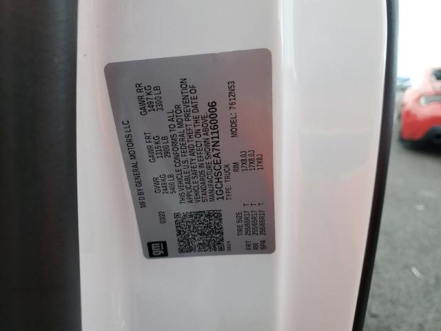 1GCHSCEA7N1****** - 2022 CHEVROLET COLORADO L WHITE photo 12