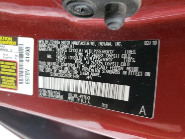 5TDKK3DC3BS011406 - 2011 TOYOTA SIENNA LE MAROON photo 13