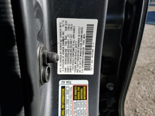 2HKRM4H77EH683538 - 2014 HONDA CR-V EXL GRAY photo 12