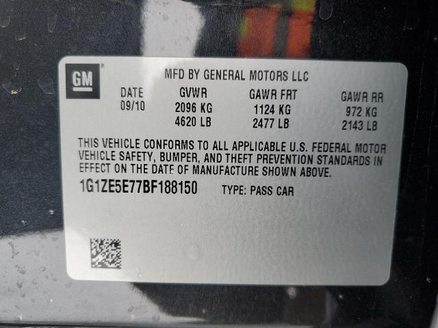 1G1ZE5E77BF188150 - 2011 CHEVROLET MALIBU LTZ შავი ფოტო 13