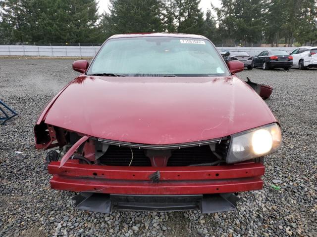 2G1WF52E359224450 - 2005 CHEVROLET IMPALA RED photo 5