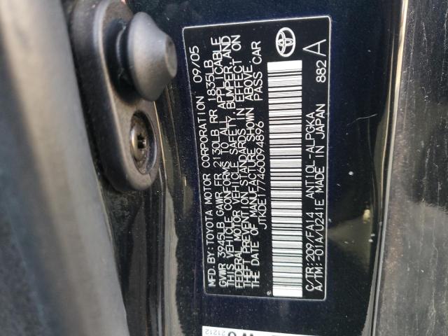 JTKDE177460094896 - 2006 TOYOTA SCION TC BLACK photo 12