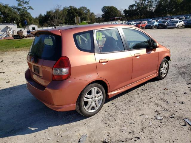 JHMGD38657S028080 - 2007 HONDA FIT S ORANGE photo 3