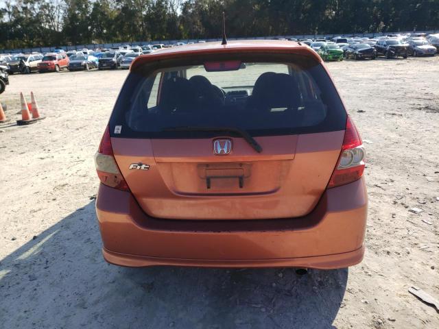 JHMGD38657S028080 - 2007 HONDA FIT S ORANGE photo 6