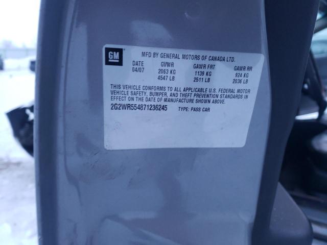 2G2WR554871236245 - 2007 PONTIAC GRAND PRIX GRAY photo 13