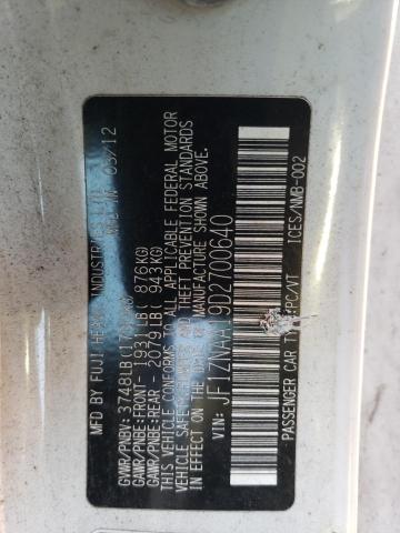 JF1ZNAA19D2700640 - 2013 TOYOTA SCION FR-S WHITE photo 12