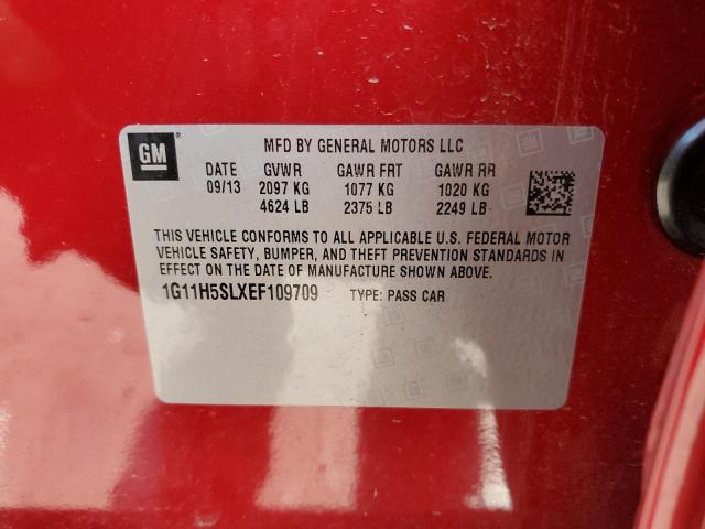 1G11H5SLXEF109709 - 2014 CHEVROLET MALIBU LTZ წითელი ფოტო 12
