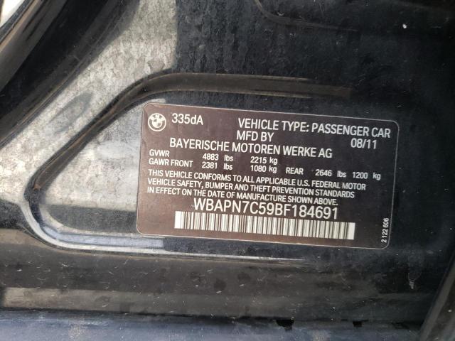 WBAPN7C59BF184691 - 2011 BMW 335 D Қара фото 12
