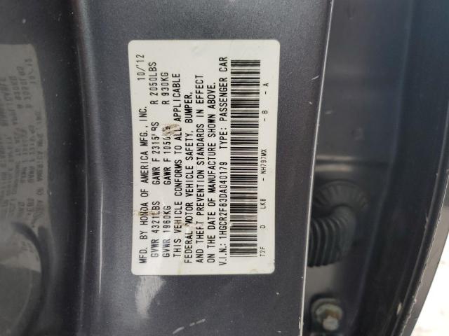 1HGCR2F83DA040179 - 2013 HONDA ACCORD EXL GRAY photo 12