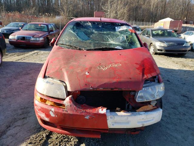 KL1TD52675B375287 - 2005 CHEVROLET AVEO BASE RED photo 5