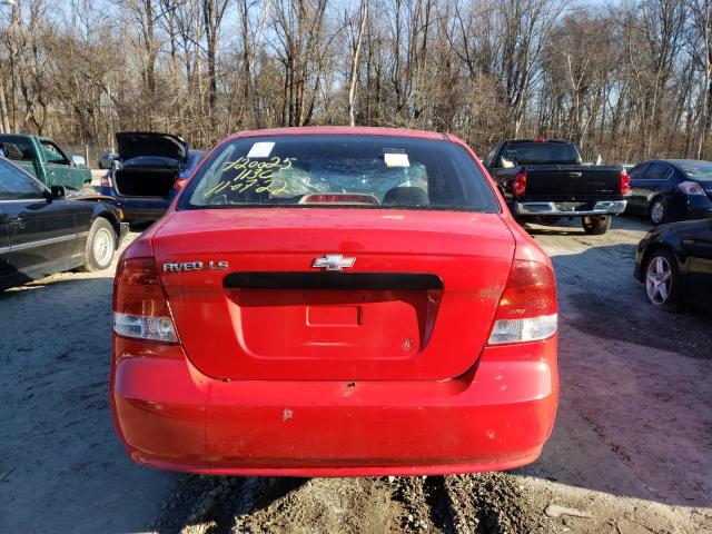 KL1TD52675B375287 - 2005 CHEVROLET AVEO BASE RED photo 6