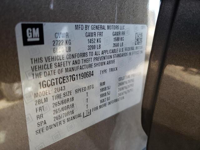 1GCGTCE37G1190684 - 2016 CHEVROLET COLORADO L GRAY photo 13