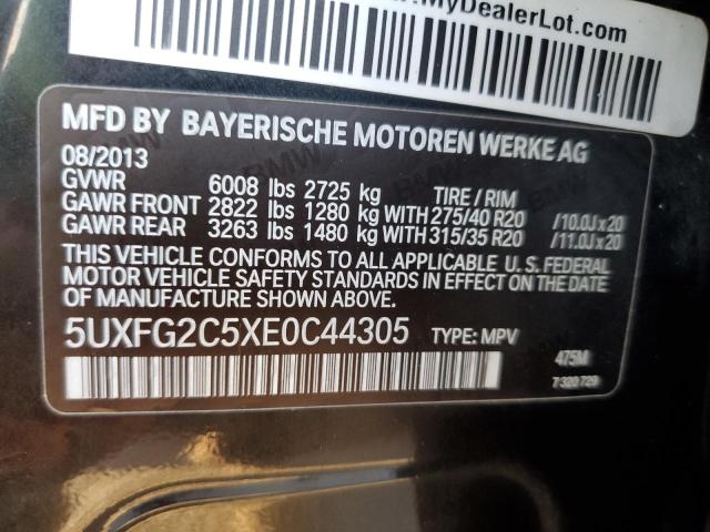 5UXFG2C5XE0C44305 - 2014 BMW X6 XDRIVE3 BLACK photo 13