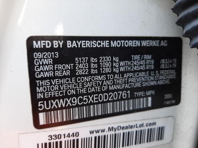 5UXWX9C5XE0D20761 - 2014 BMW X3 XDRIVE2 WHITE photo 14