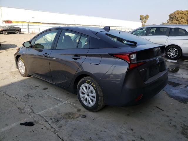 JTDKARFU8L3107224 - 2020 TOYOTA PRIUS L GRAY photo 2