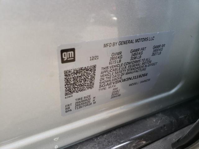 5GAEVBKW3NJ119264 - 2022 BUICK ENCLAVE PR SILVER photo 12