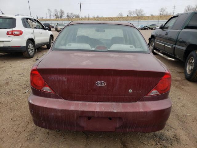 KNAFB121535251424 - 2003 KIA SPECTRA BA MAROON photo 6